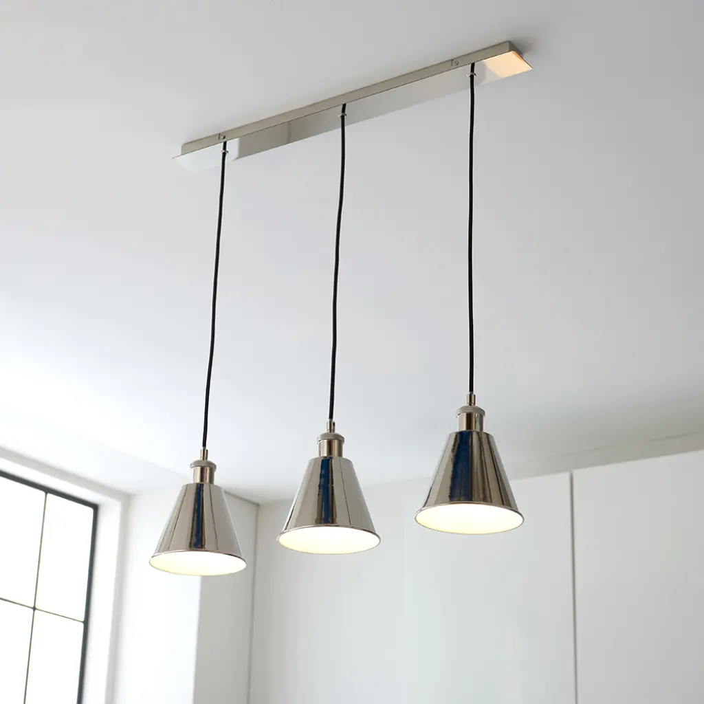 Hal 3 Light Linear Polished Nickel Pendant