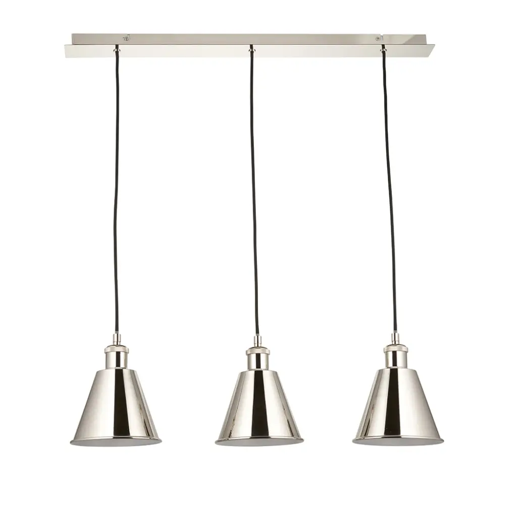 Hal 3 Light Linear Polished Nickel Pendant