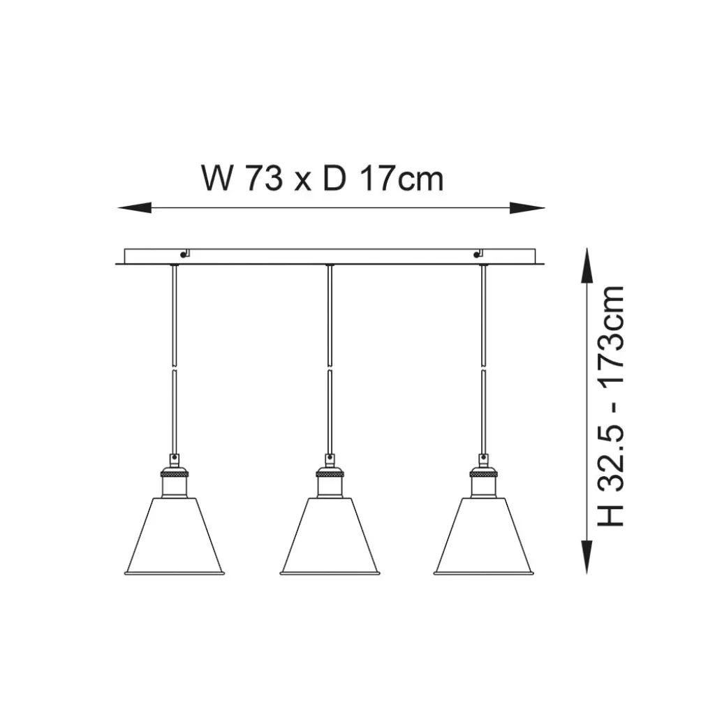 Hal 3 Light Linear Polished Nickel Pendant