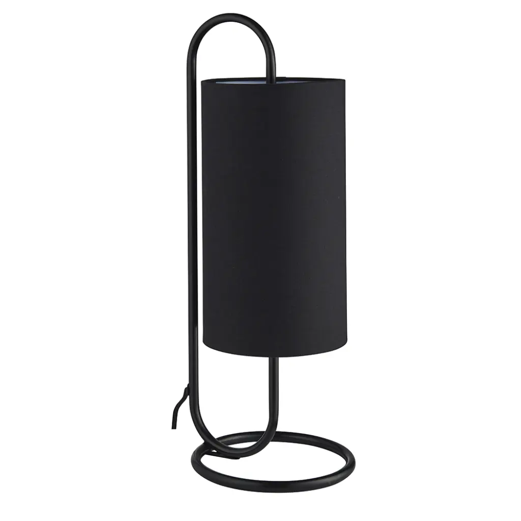 Klip Black Oval Table Lamp with Black Shade
