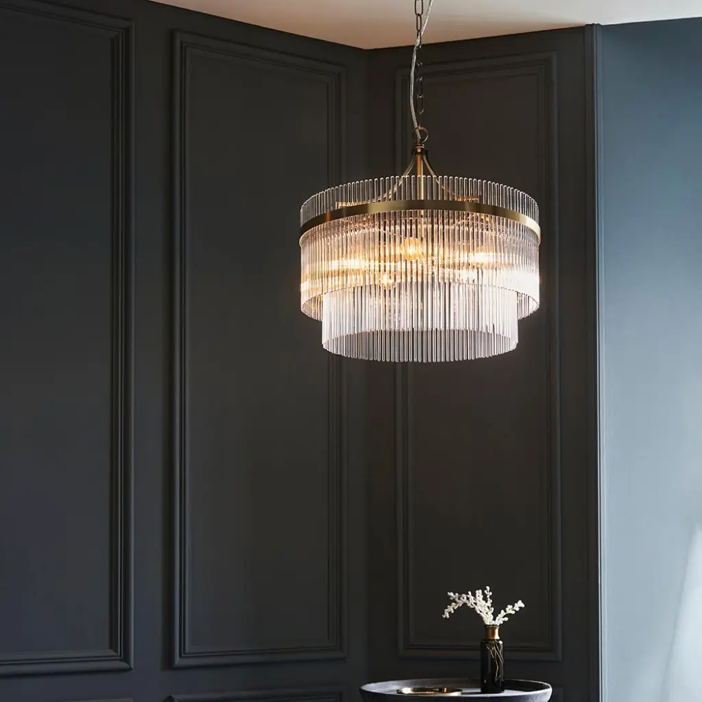 Marietta 5 Light Antique Brass Pendant