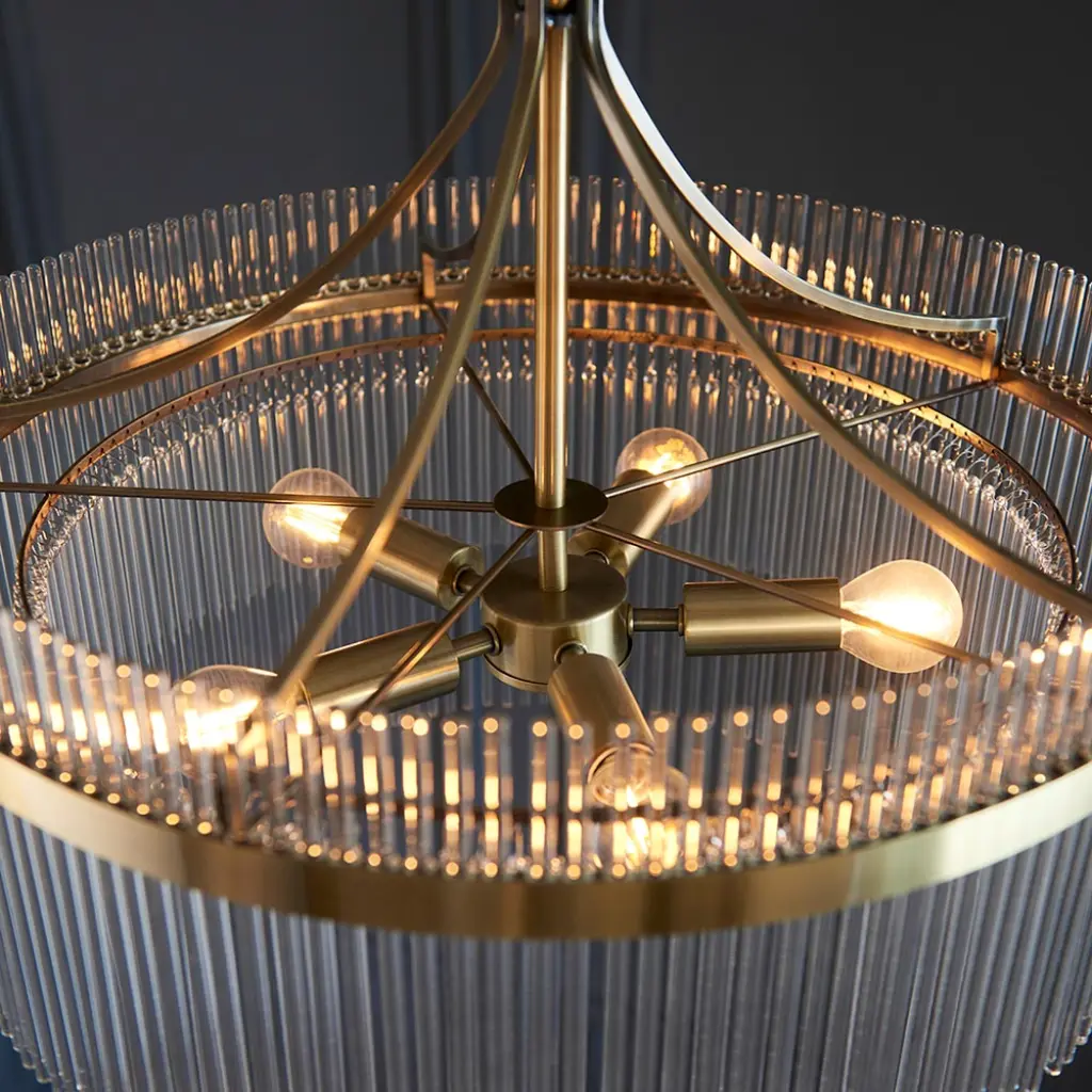 Marietta 5 Light Antique Brass Pendant
