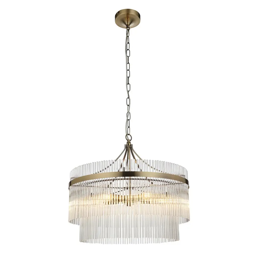 Marietta 5 Light Antique Brass Pendant