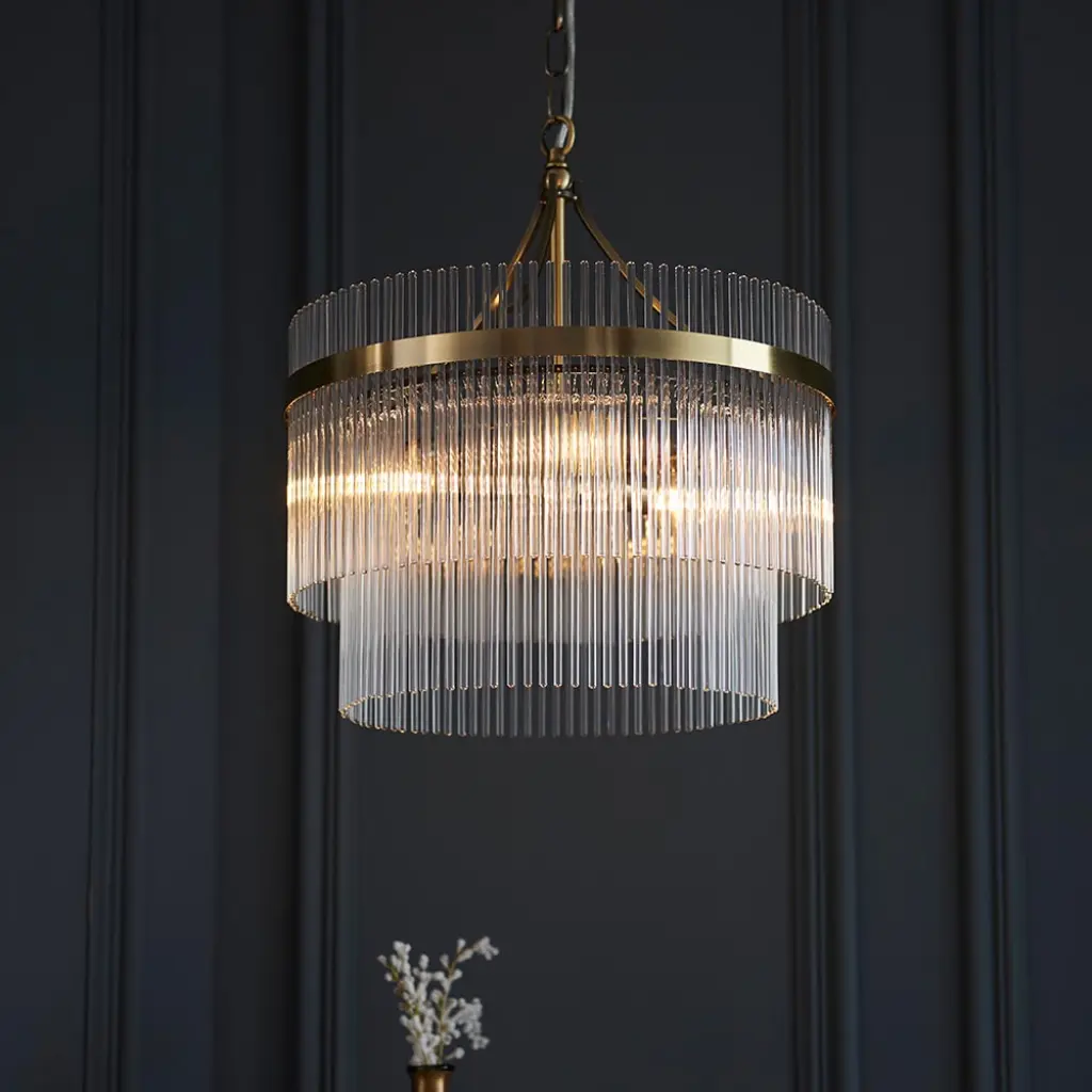 Marietta 3 Light Antique Brass Pendant