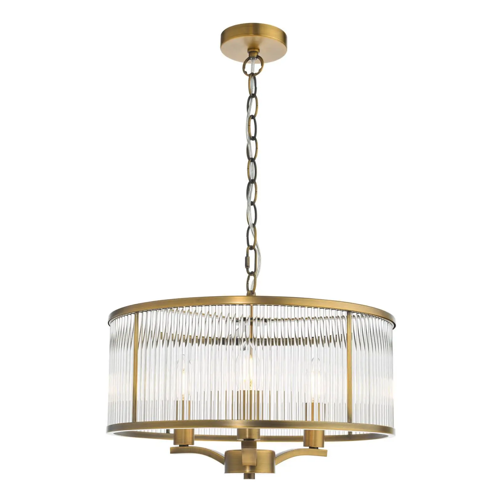 Evelyn 3 Light Antique Bronze & Glass Pendant