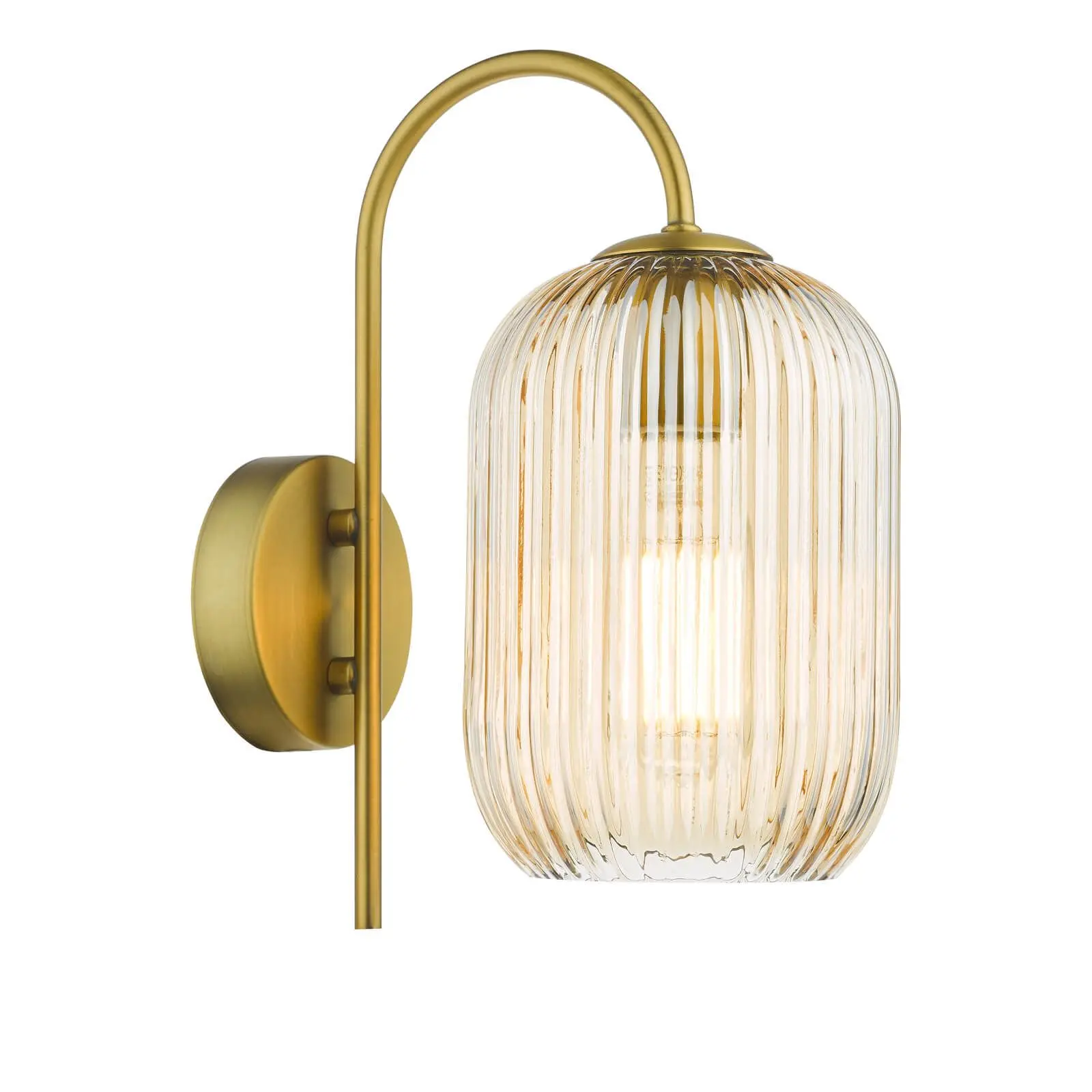 Idra Ages Bronze Wall Light C/W Champagne Ribbed Shade