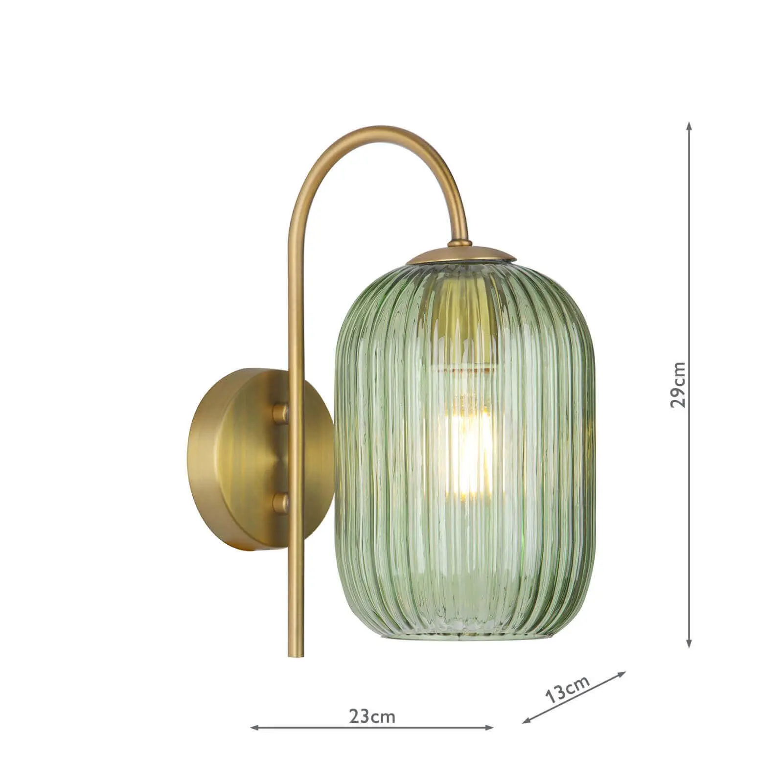 Idra Ages Bronze Wall Light C/W Green Ribbed Shade