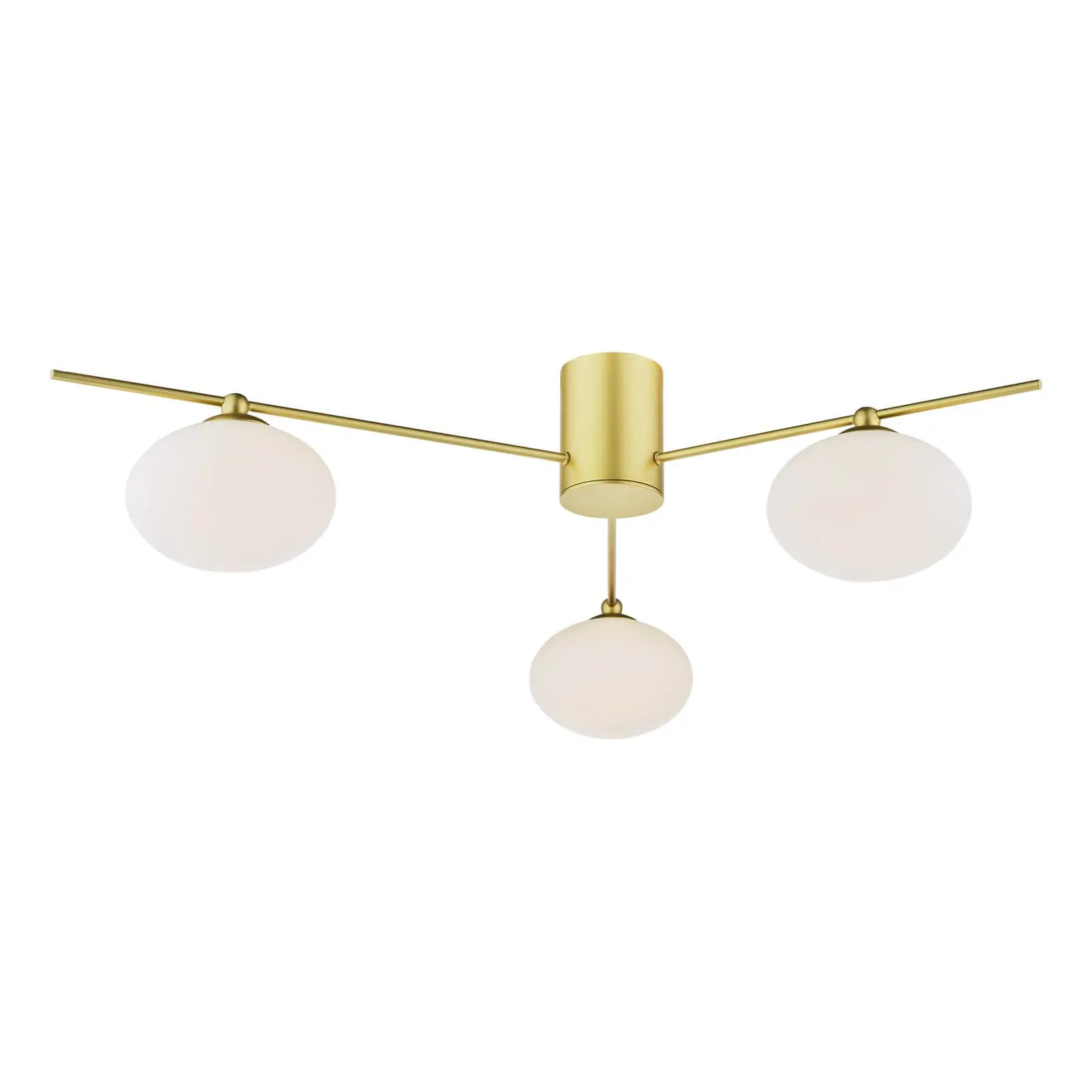 Jasper Satin Gold 3 Light Semi Flush Fitting