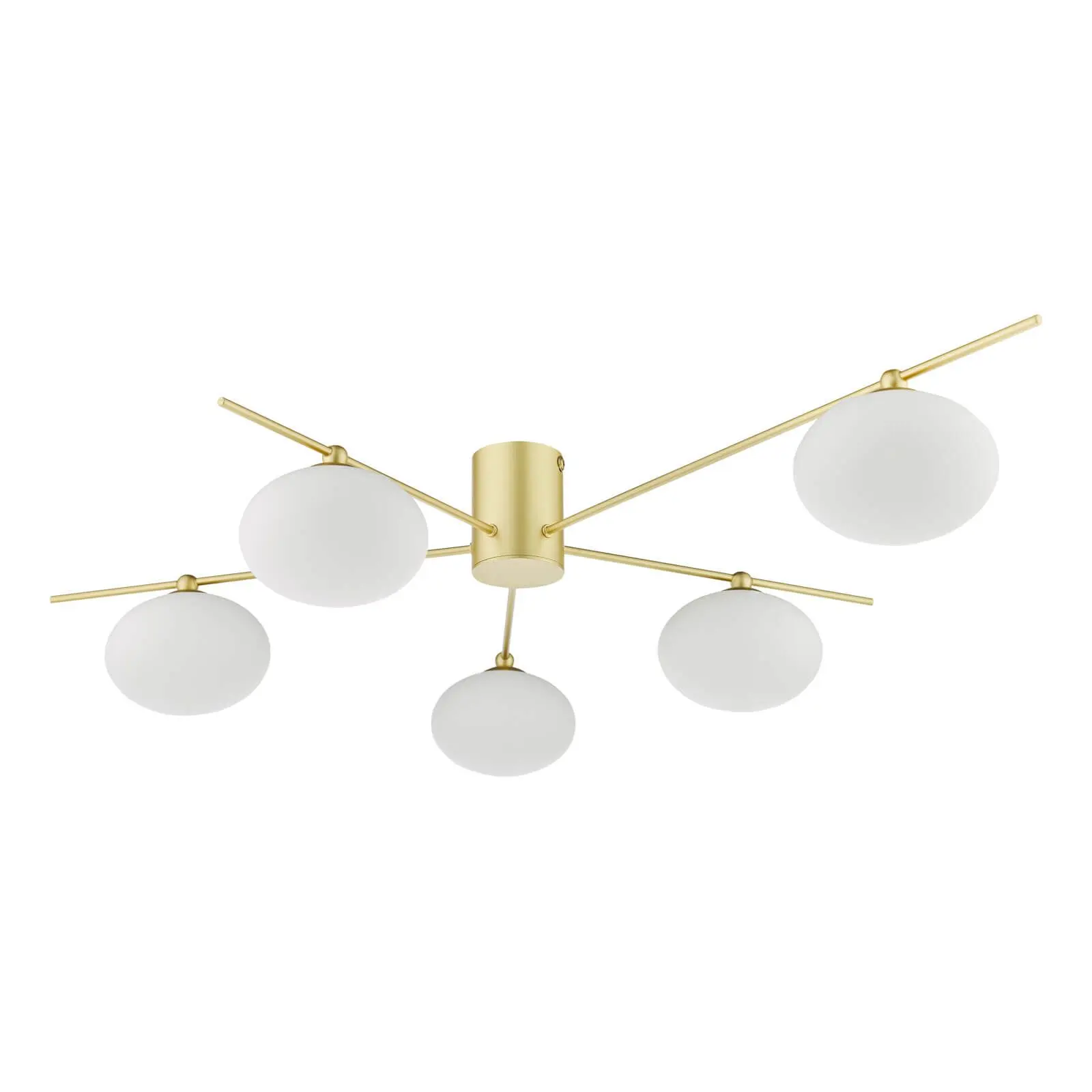 Jasper Satin Gold 5 Light Semi Flush Fitting