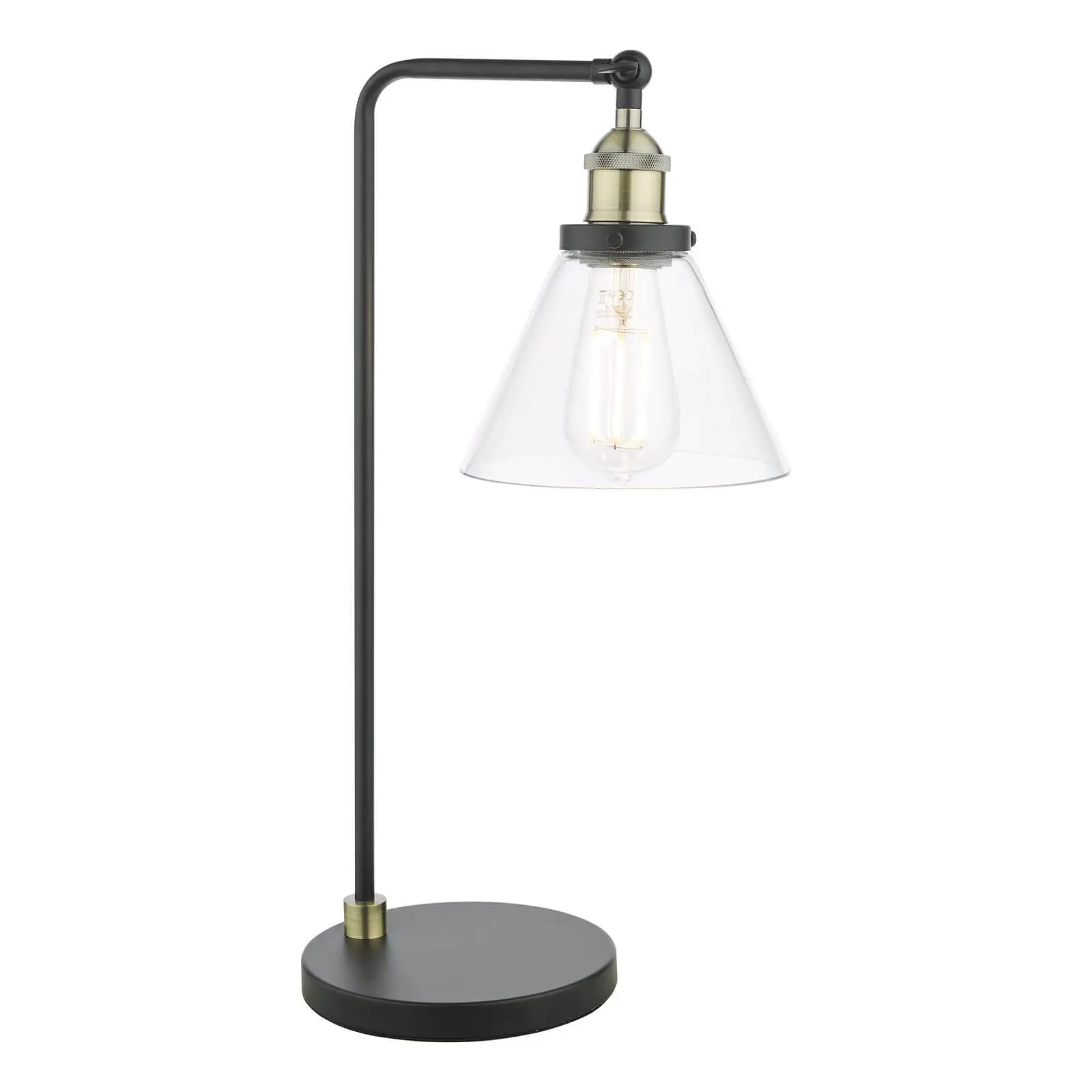 Ray Antique Brass & Glass Table Lamp