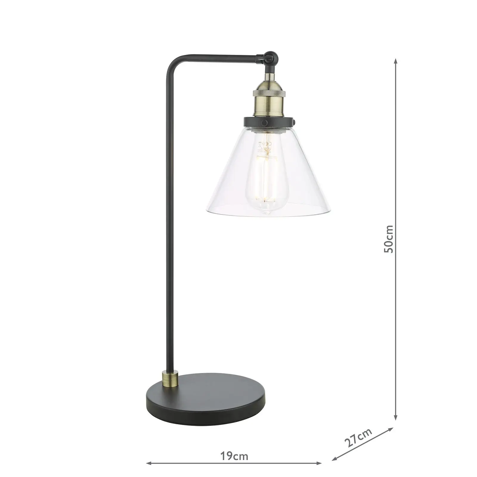 Ray Antique Brass & Glass Table Lamp
