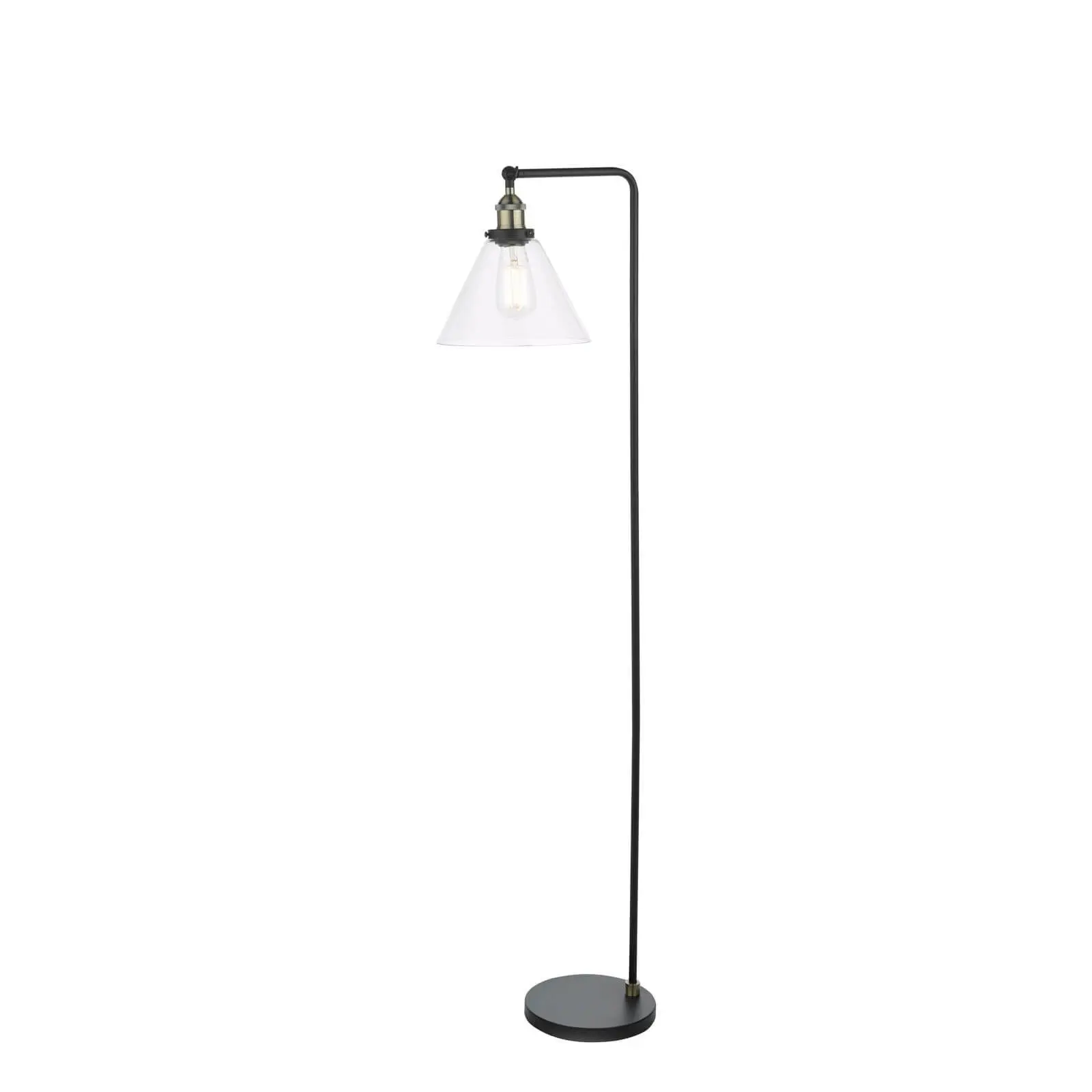 Ray Antique Brass & Glass Floor Lamp