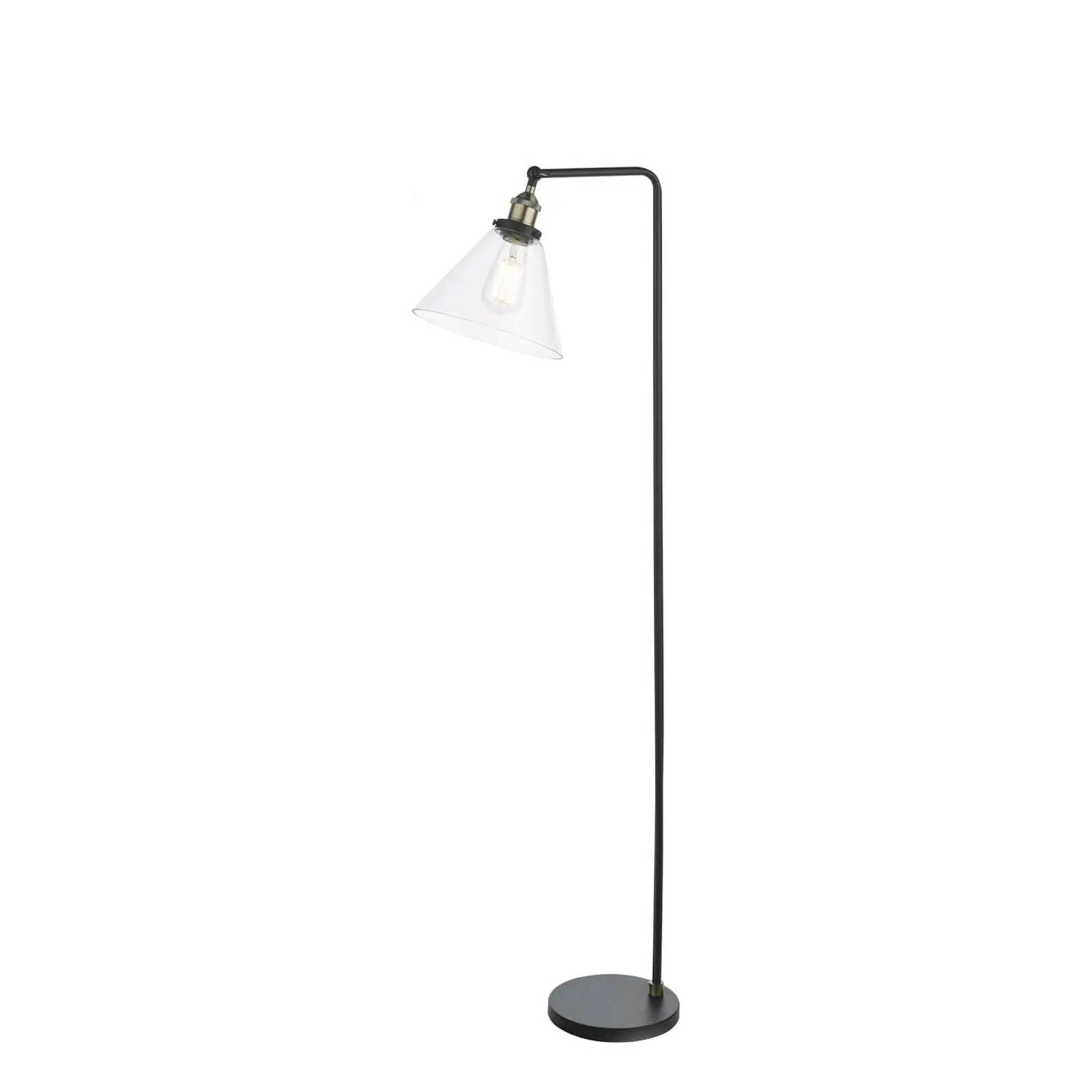 Ray Antique Brass & Glass Floor Lamp