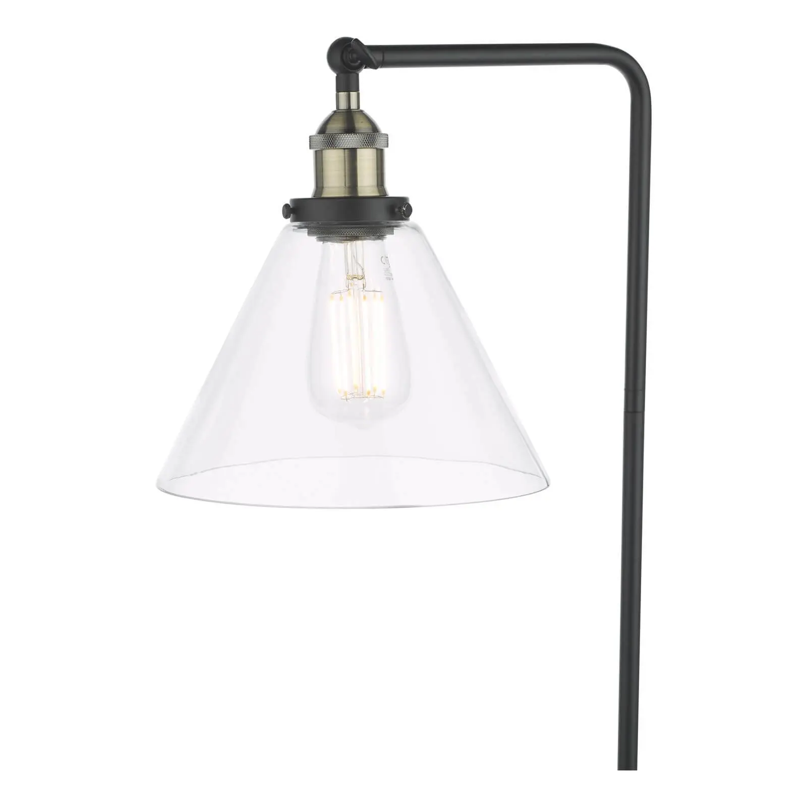 Ray Antique Brass & Glass Floor Lamp