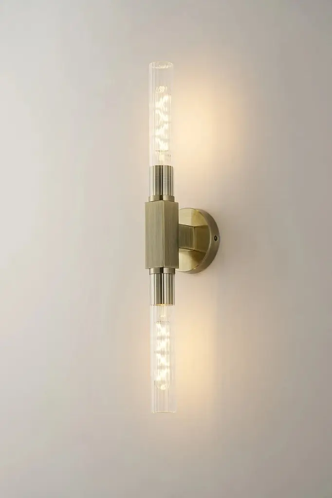 Dee Double Antique Brass Bathroom Light Wall or Ceiling IP44