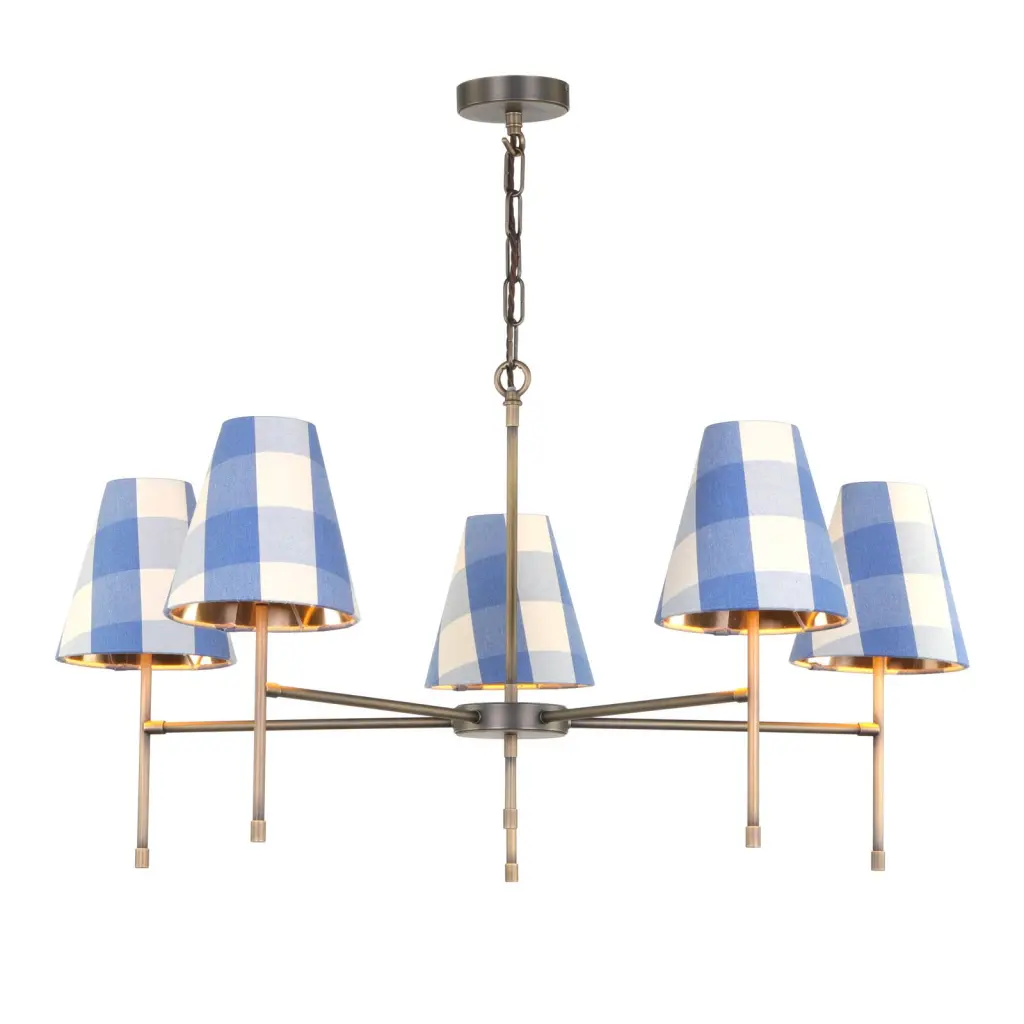 Aix 5 Light Antique Brass Pendant Fitting Only