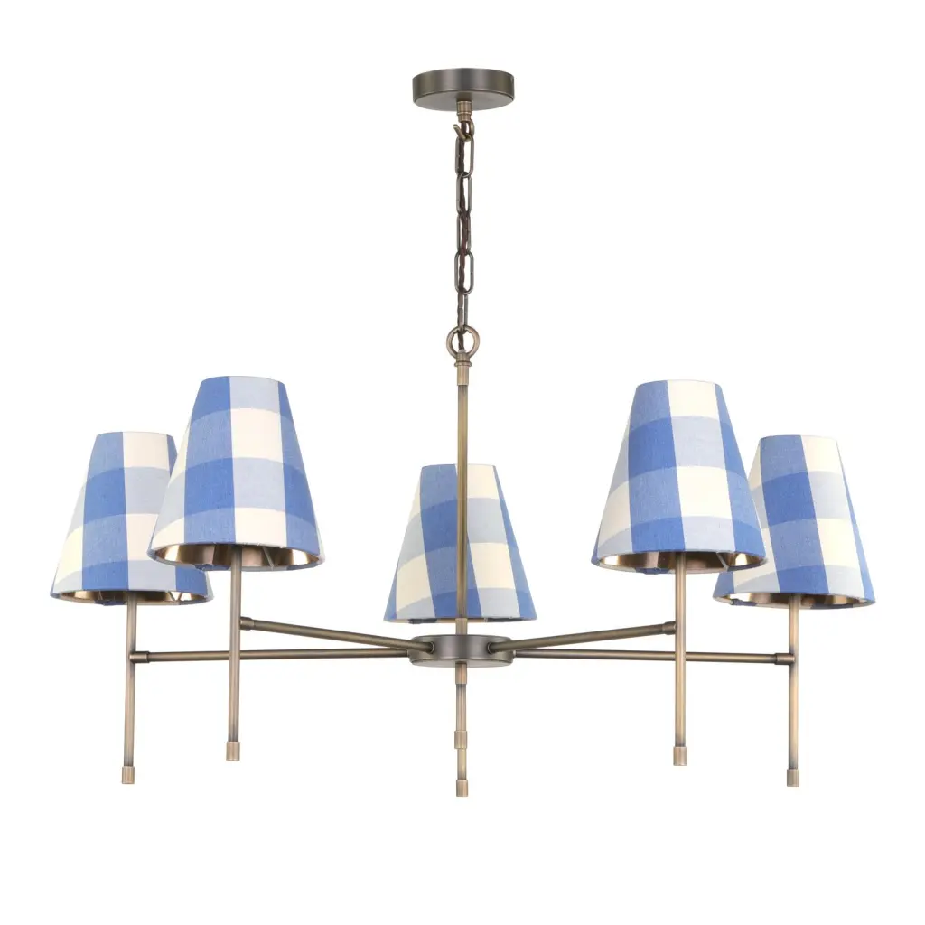 Aix 5 Light Antique Brass Pendant Fitting Only