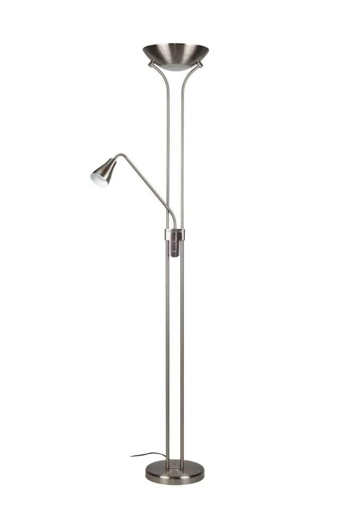 Alba Satin Chrome Mother &amp; Child Floor Lamp