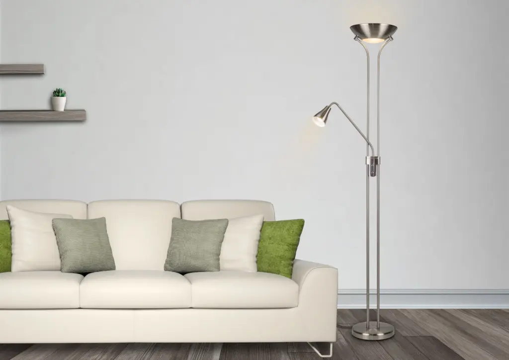 Alba Satin Chrome Mother &amp; Child Floor Lamp