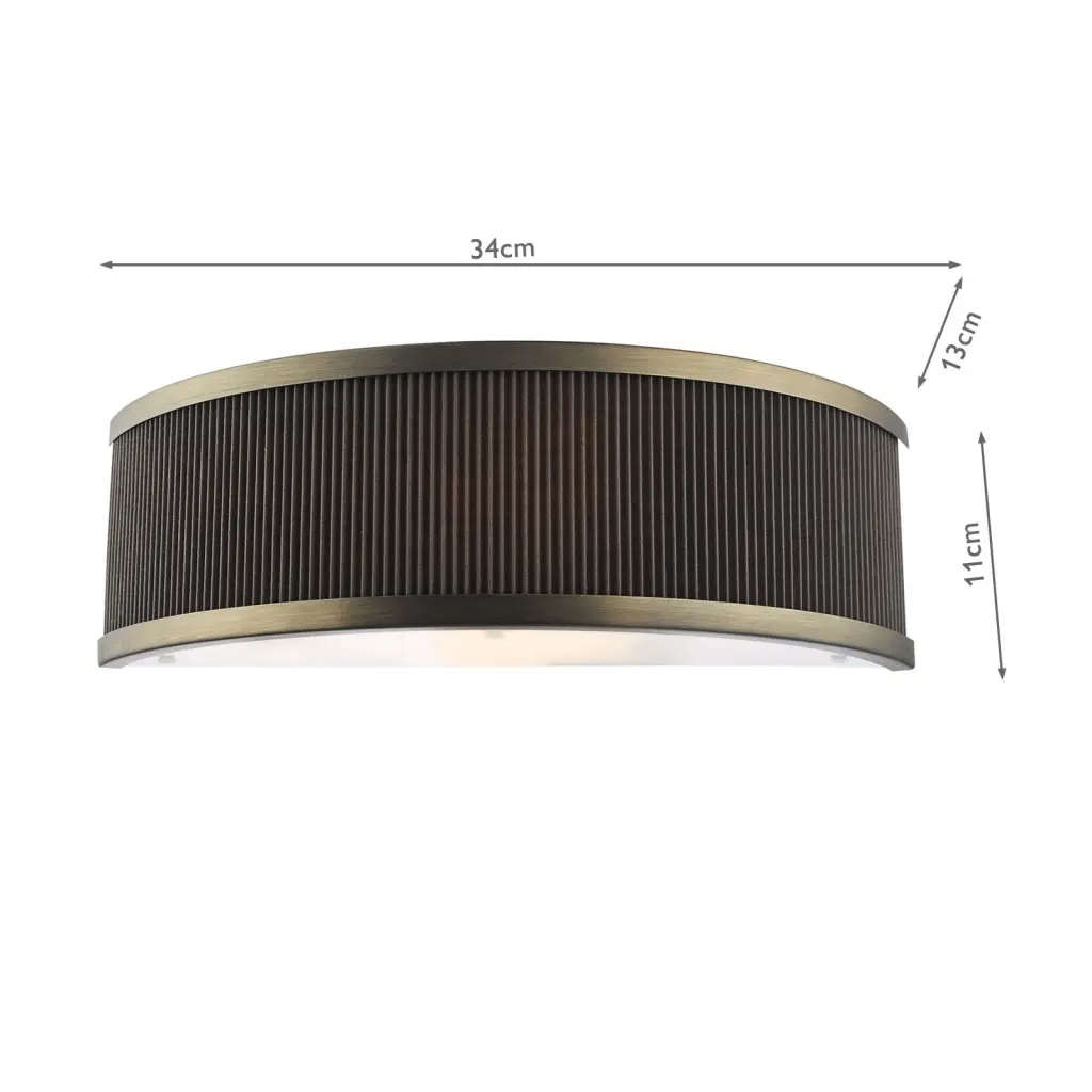 Alvaro Antique Bronze Wall Light C/W Brown Shade