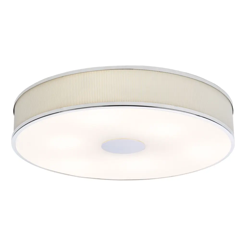 Alvaro Polished Chrome 6 Light Flush Fitting C/W Ivory Shade