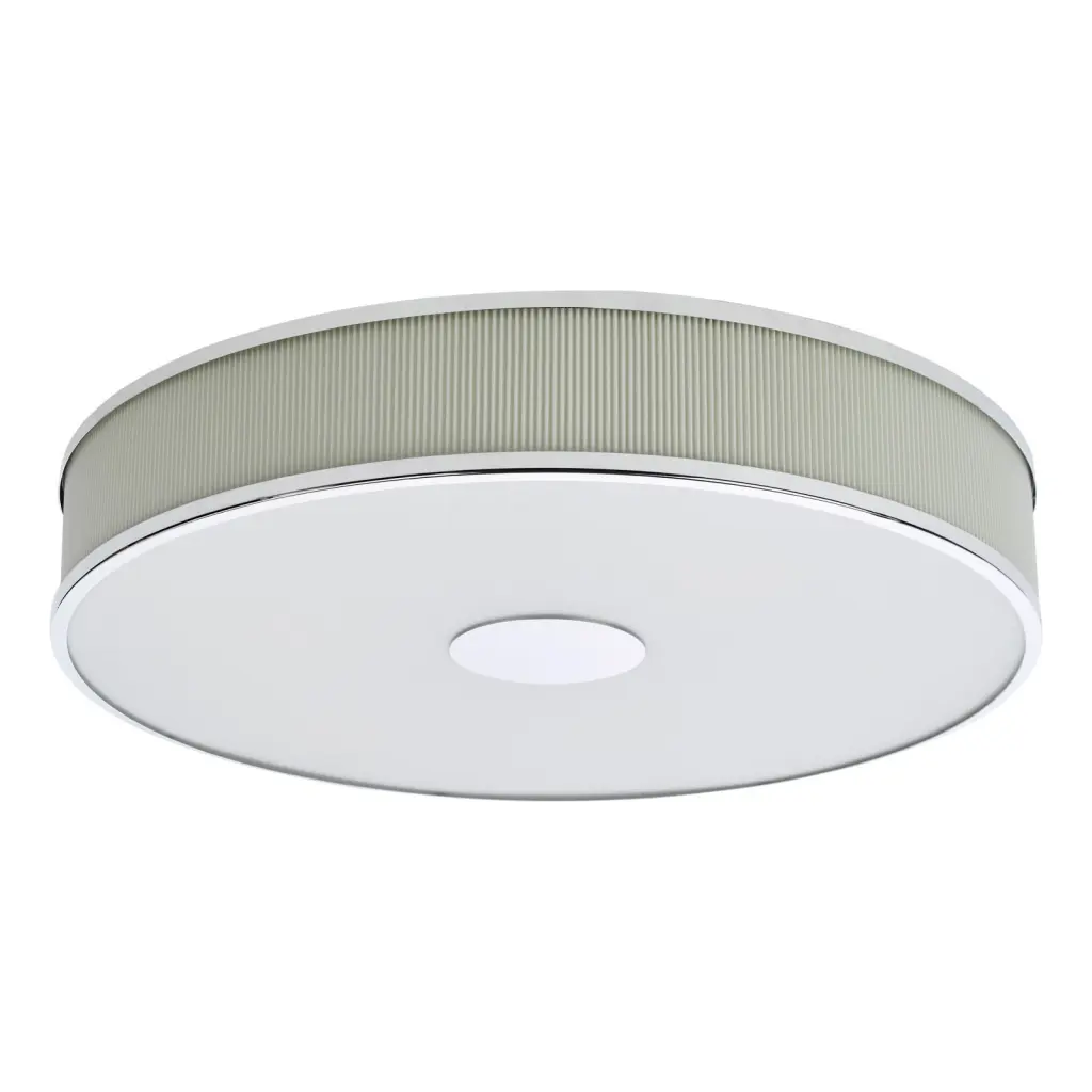 Alvaro Polished Chrome 6 Light Flush Fitting C/W Ivory Shade