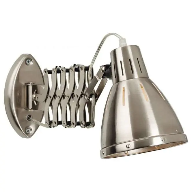 Brushed Steel Adjustable Wall Light