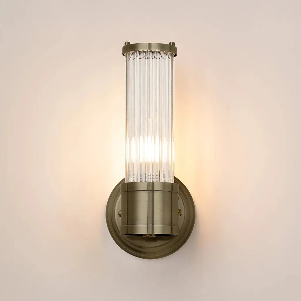 Appeal Single Wall Light in Antique Brass IP44