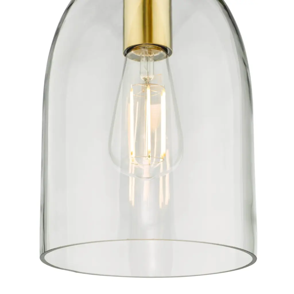 Archie Single Pendant in Satin Bronze & Clear Glass