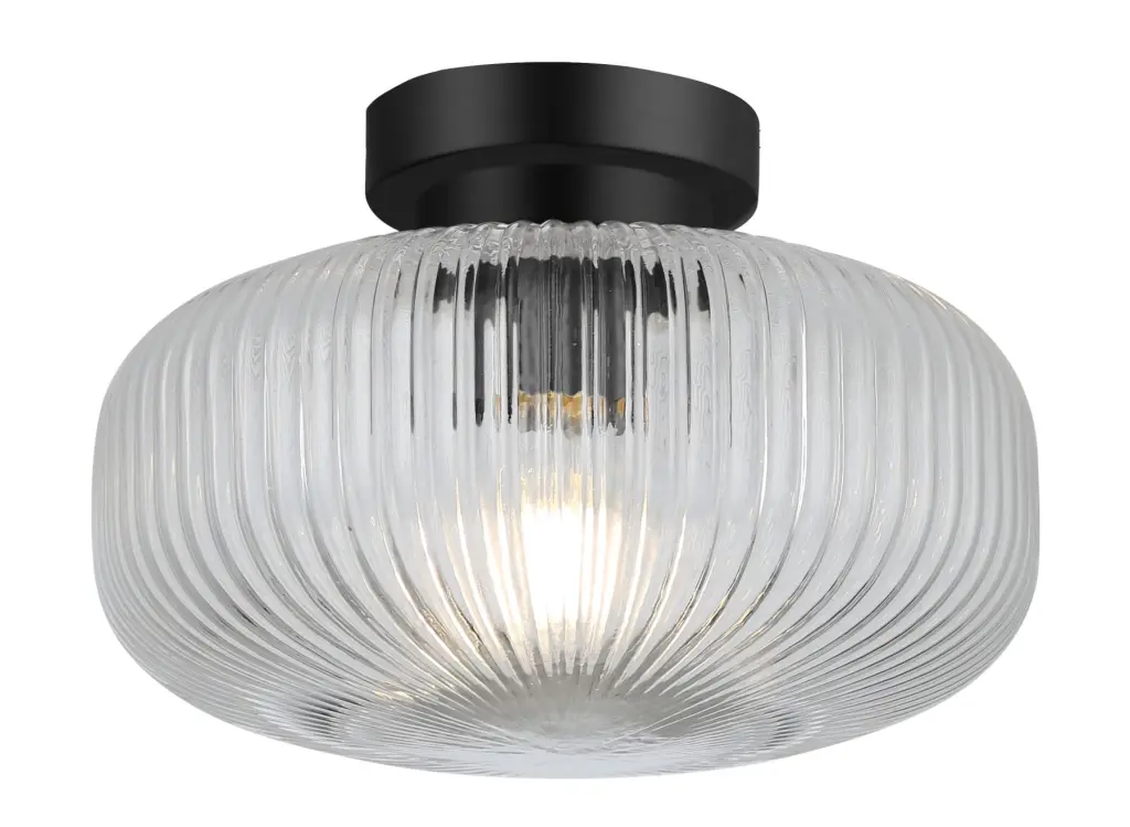Arlo Matt Black Semi Flush Fitting IP44