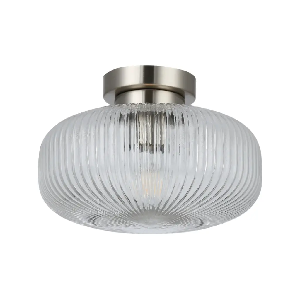 Arlo Satin Chrome Semi Flush Fitting IP44