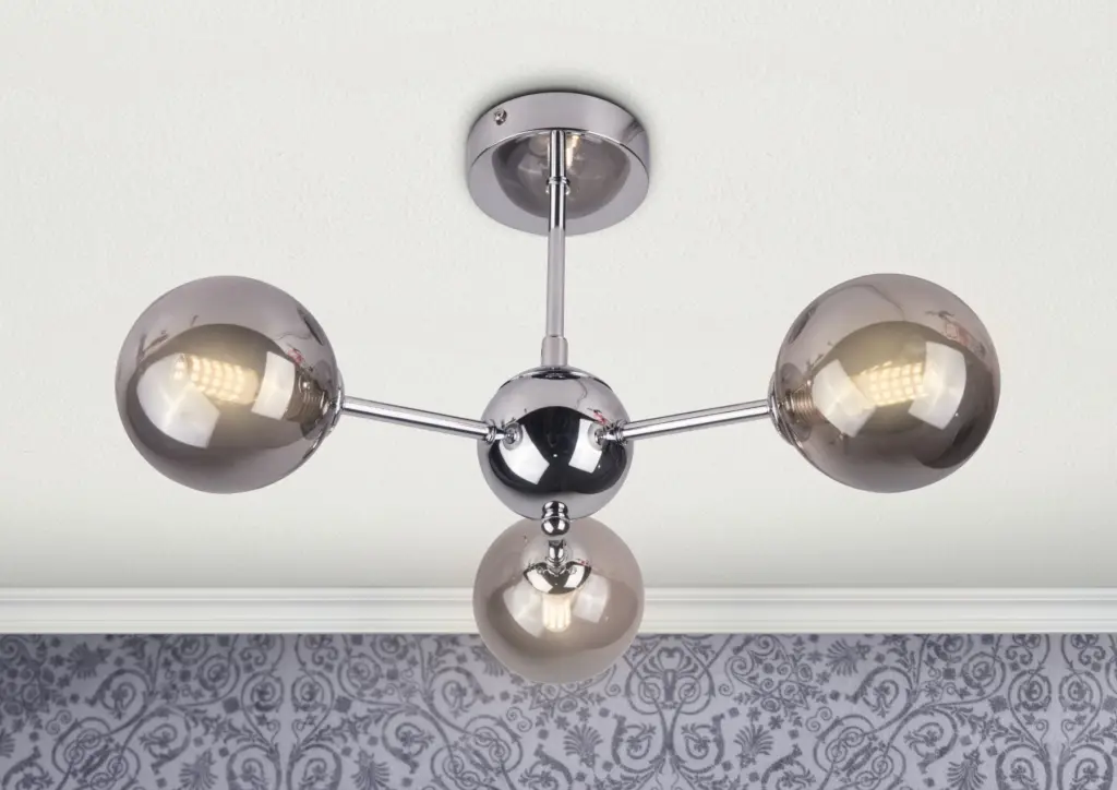 Barbara 3 Light Polished Chrome Semi Flush