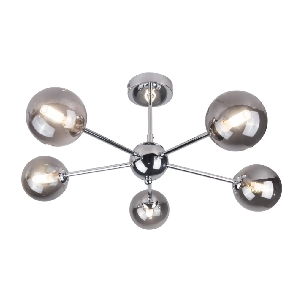 Barbara 5 Light Polished Chrome Semi Flush