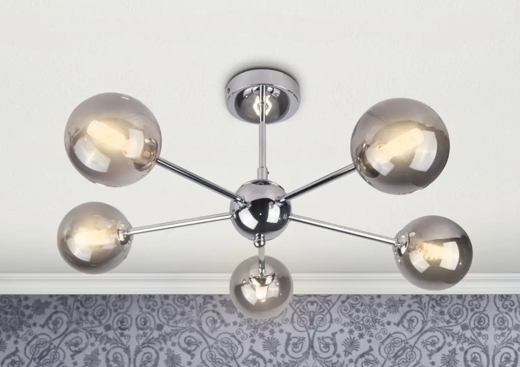 Barbara 5 Light Polished Chrome Semi Flush