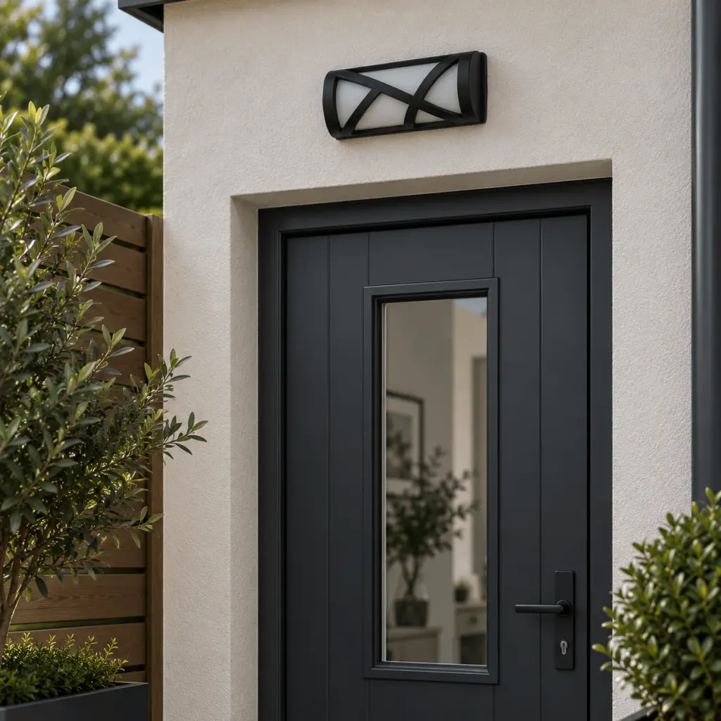 Becklett Flush Wall Light in Black Finish IP44