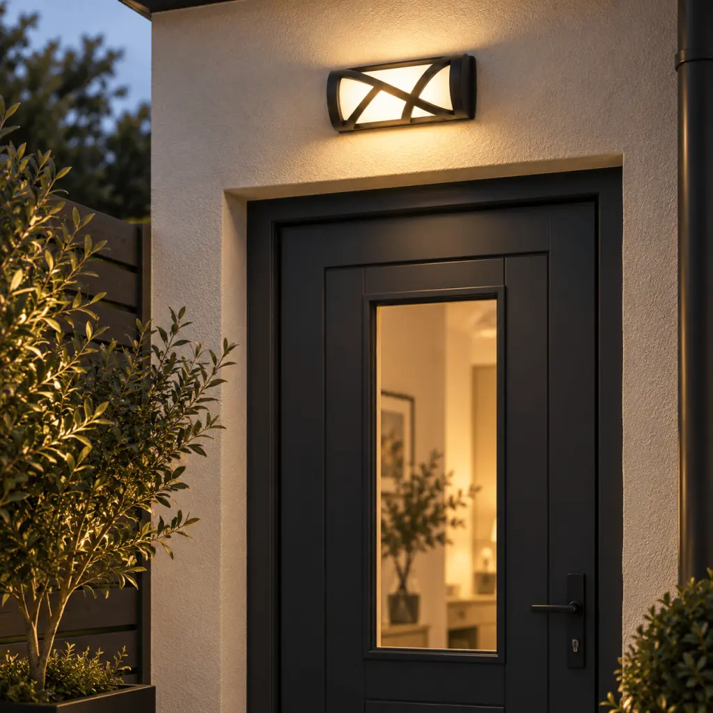 Becklett Flush Wall Light in Black Finish IP44