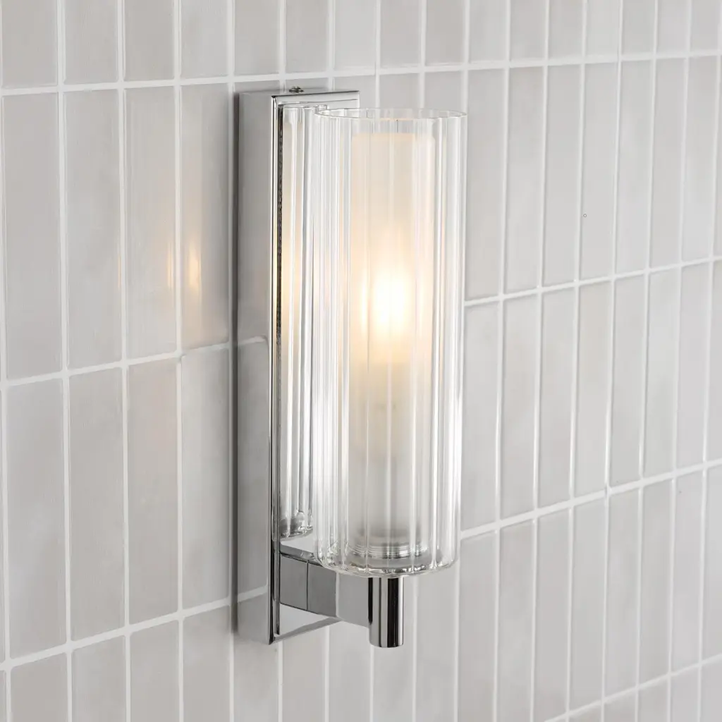 Bevin Polished Chrome Bathroom Wall Light IP44