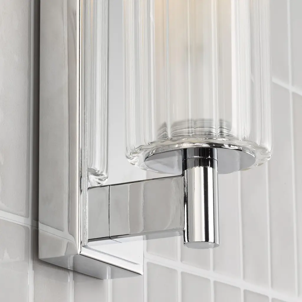 Bevin Polished Chrome Bathroom Wall Light IP44