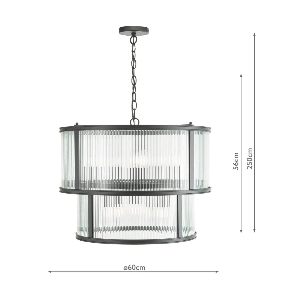 Bianka 6 Light Pendant in Matt Black