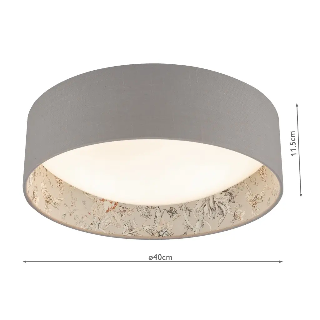Birch Flush Fitting with Taupe Shade