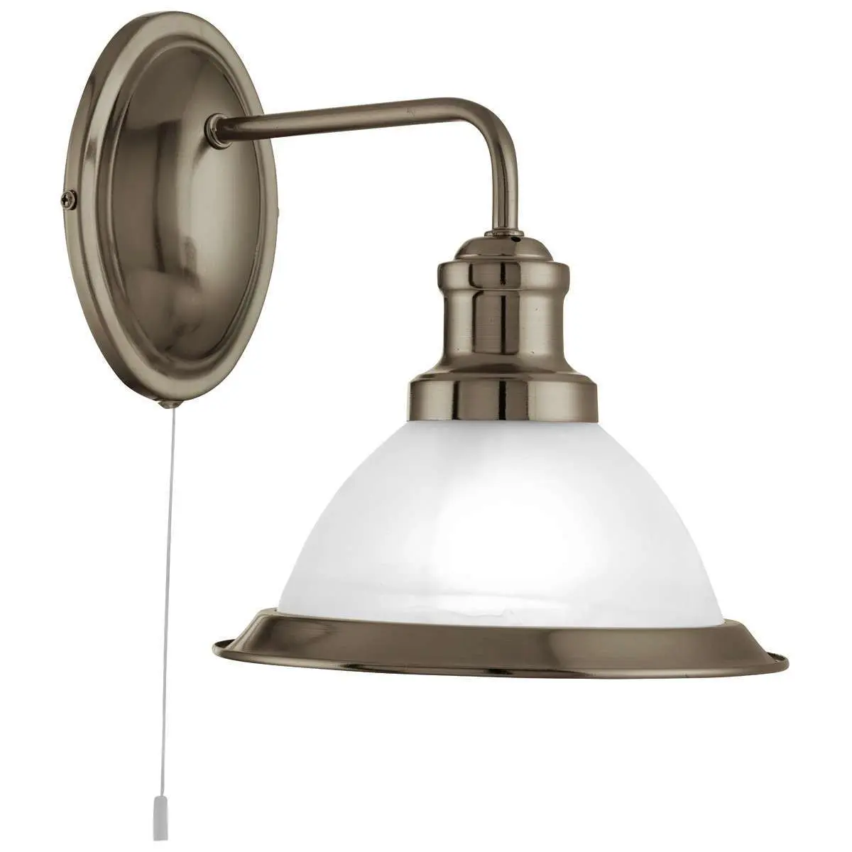 Bistro Antique Brass Wall Light With Acid Glass Shade