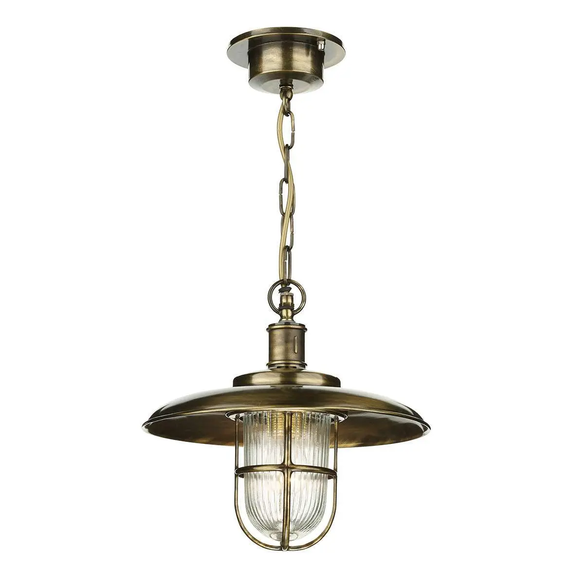 Captain Antique Brass Outdoor Hanging Pendant Porch Light