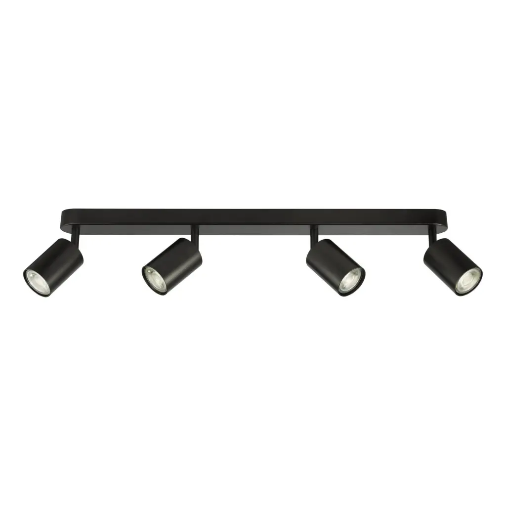 Cawley 4 Light Matt Black Spotlight Bar