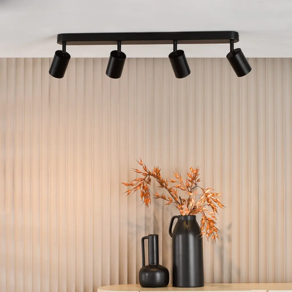 Cawley 4 Light Matt Black Spotlight Bar