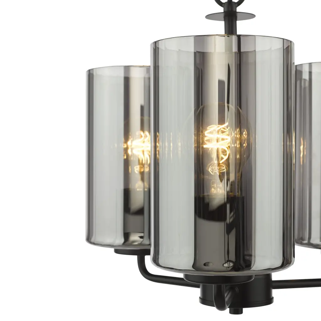 Daylin Satin Black & Smoked Glass 3 Light Pendant