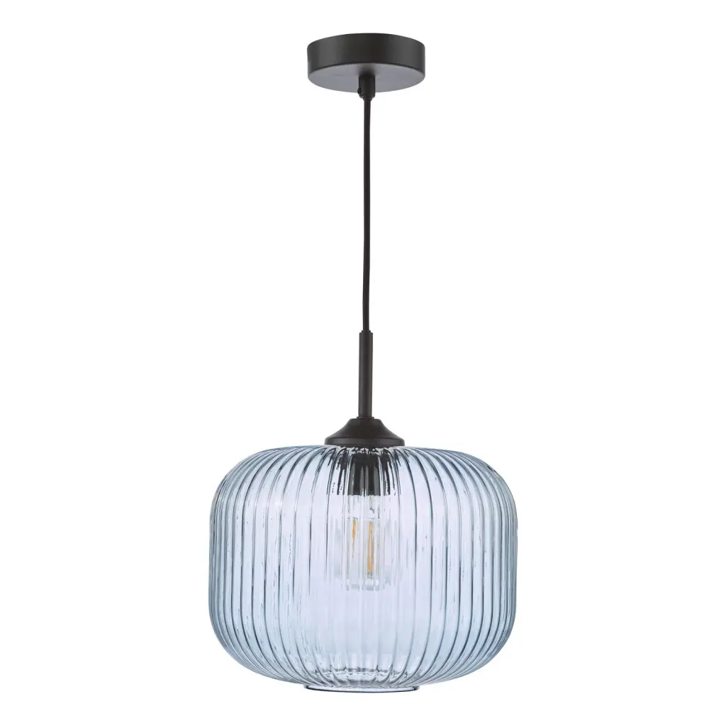 Demarius Black and Blue Glass Pendant