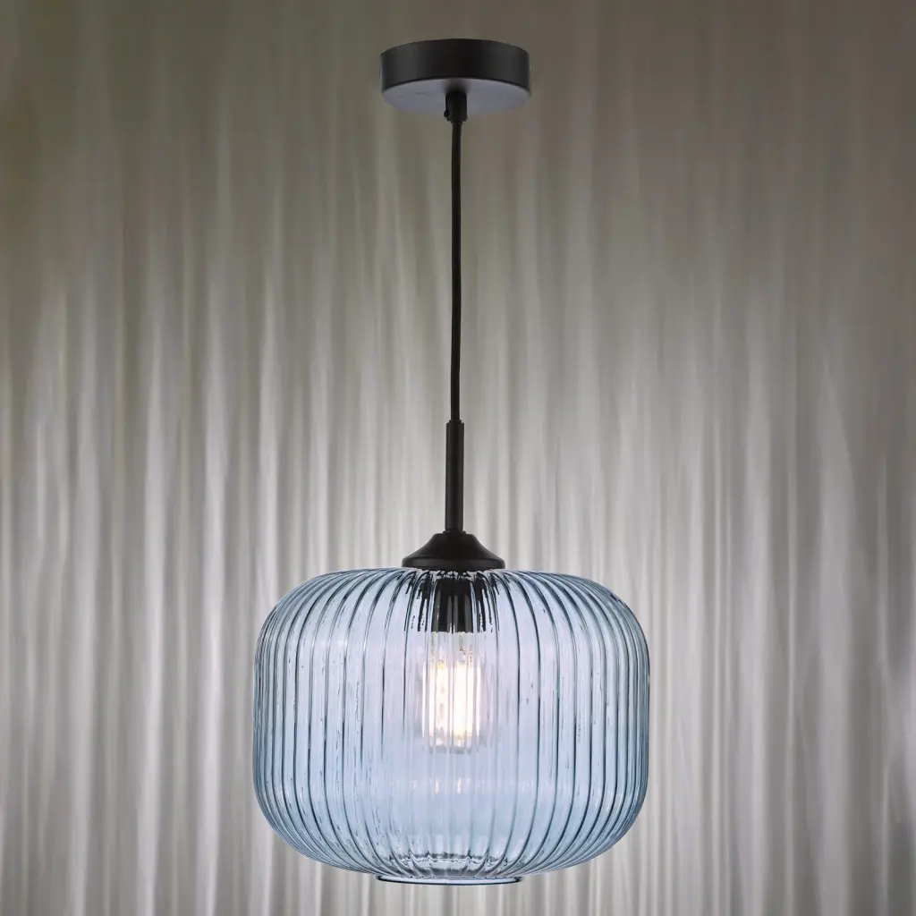 Demarius Black and Blue Glass Pendant