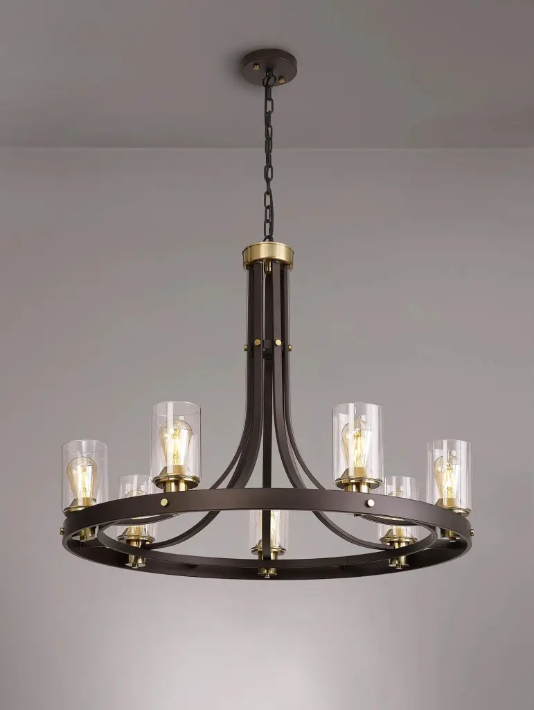 Derryclare 7 Light Brown & Bronze Pendant