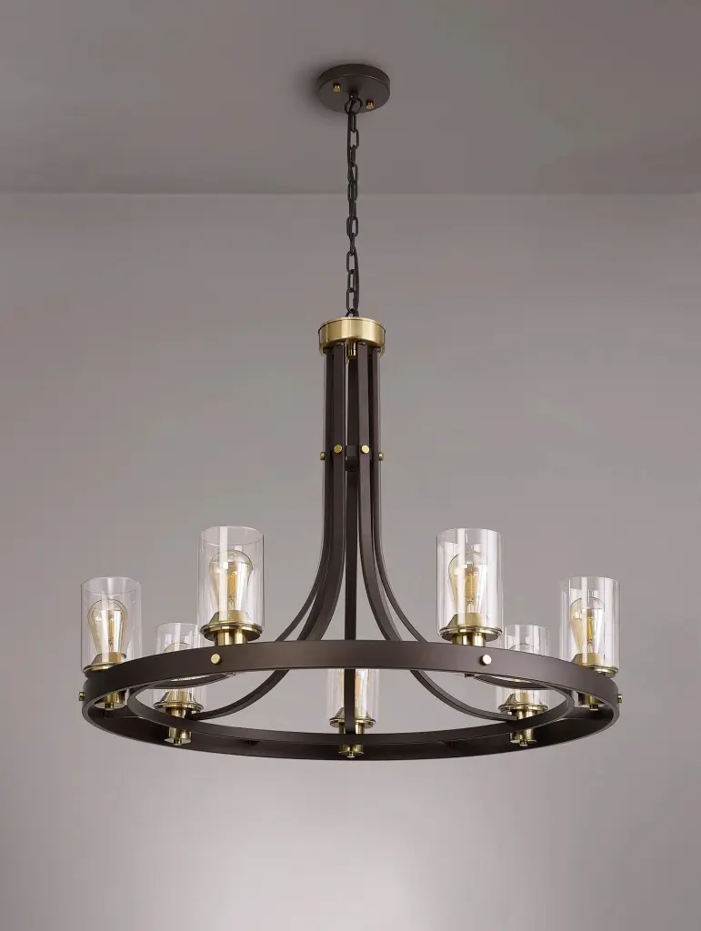 Derryclare 7 Light Brown & Bronze Pendant