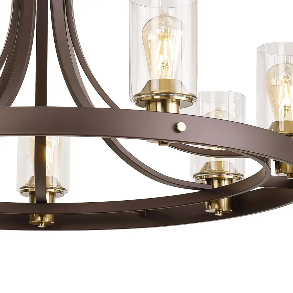 Derryclare 7 Light Brown & Bronze Pendant